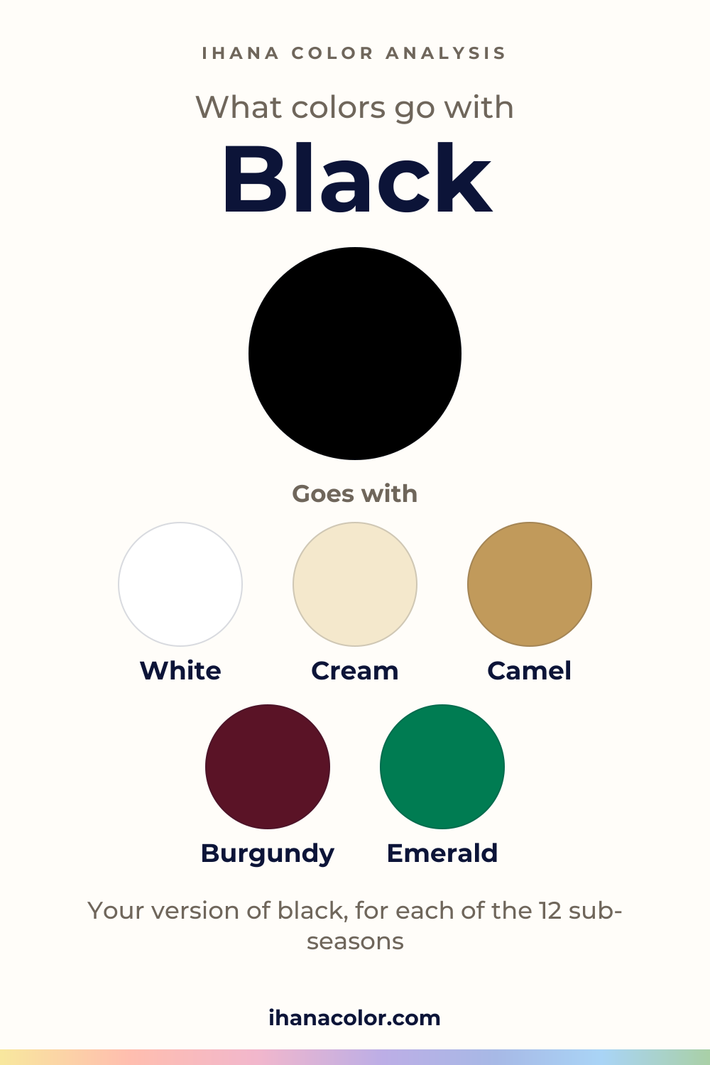 What colors go with black: the color and five partners