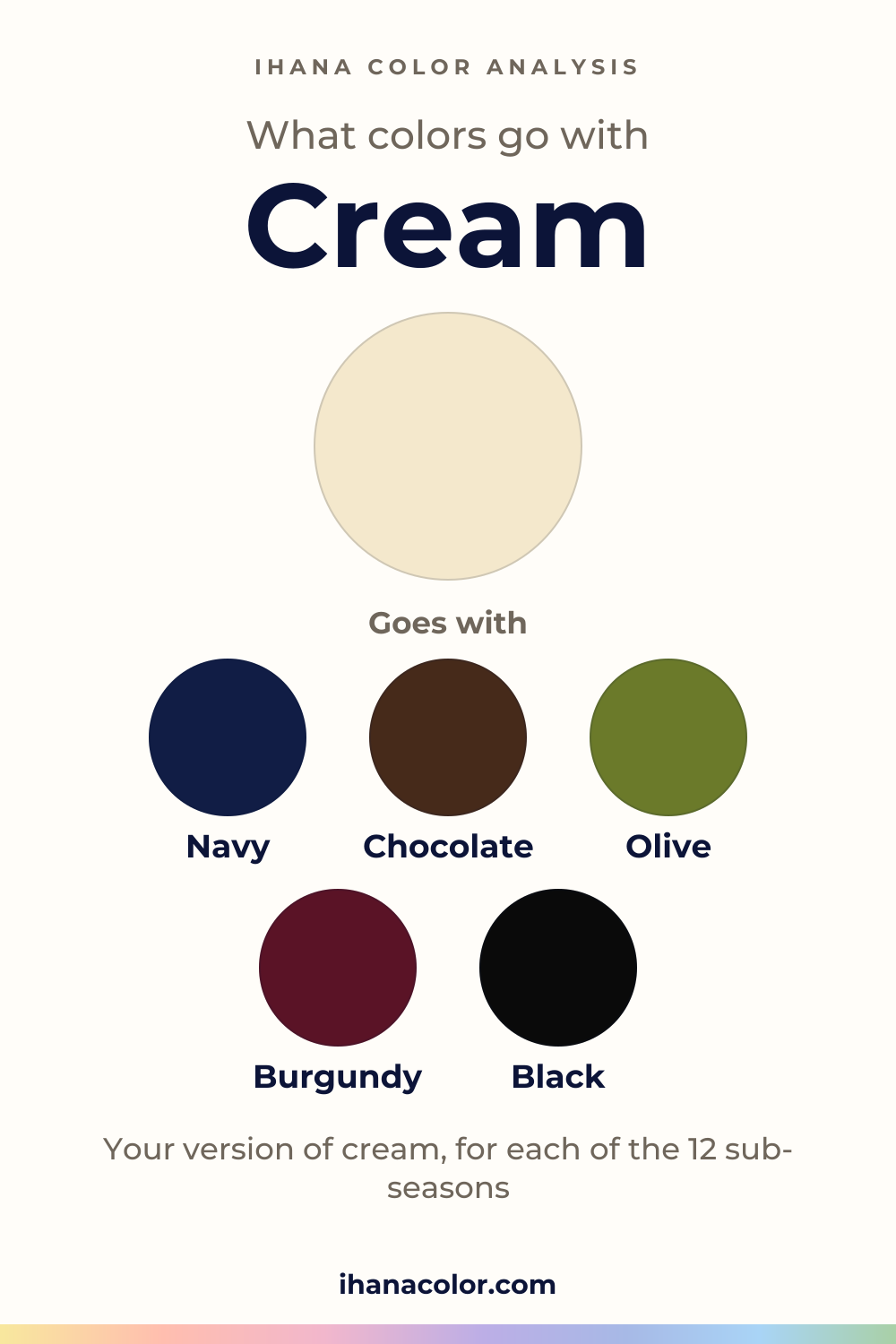 What colors go with cream: the color and five partners