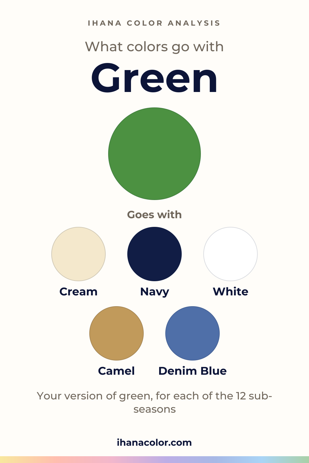 What colors go with green: the color and five partners