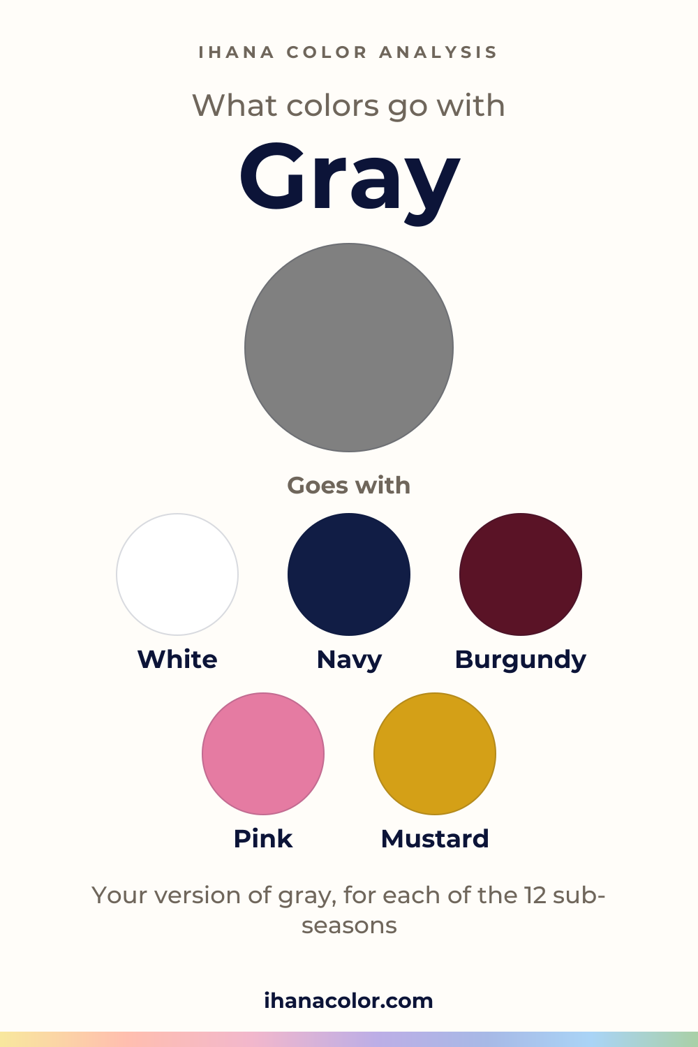 What colors go with gray: the color and five partners