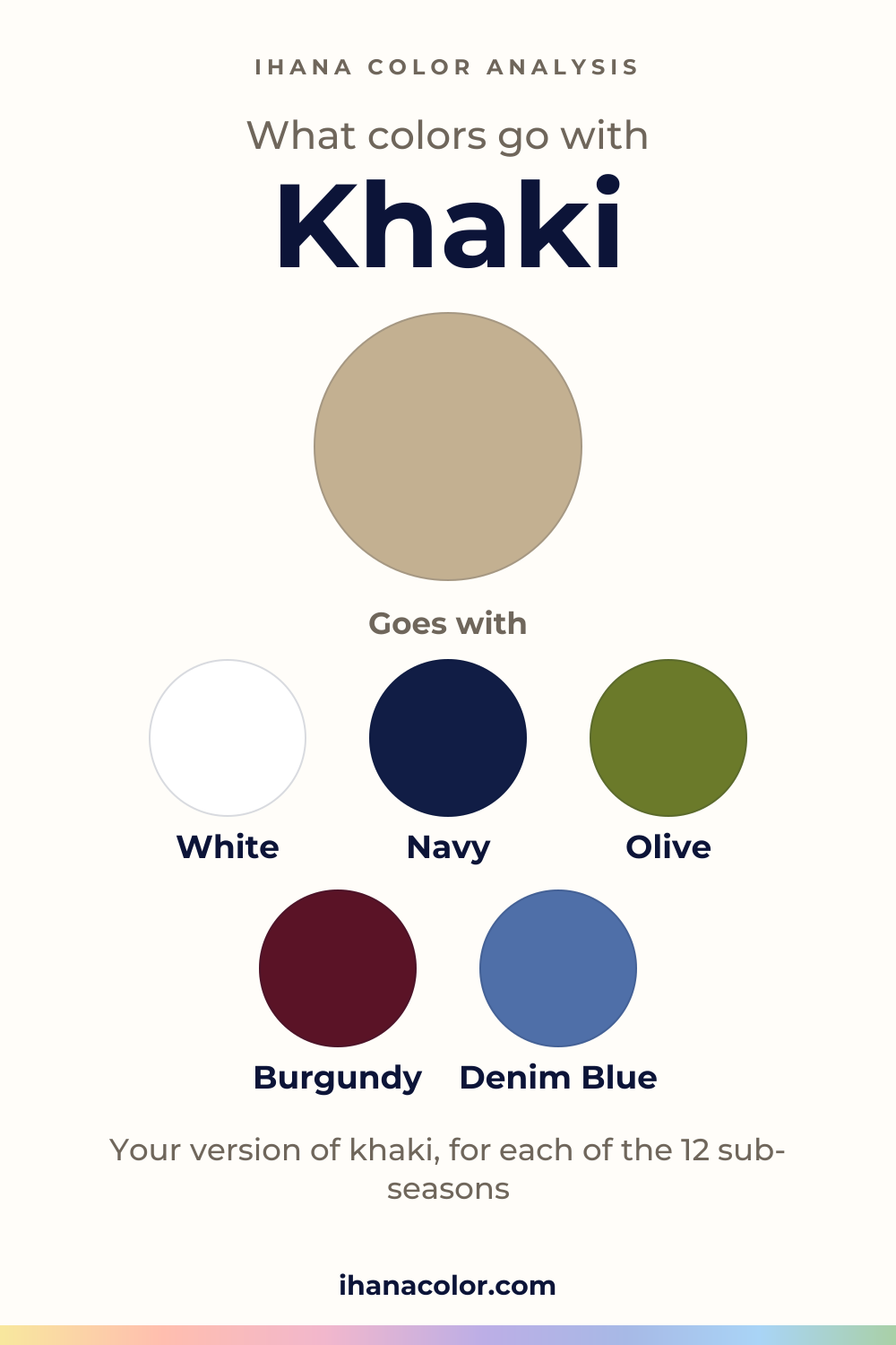 What colors go with khaki: the color and five partners