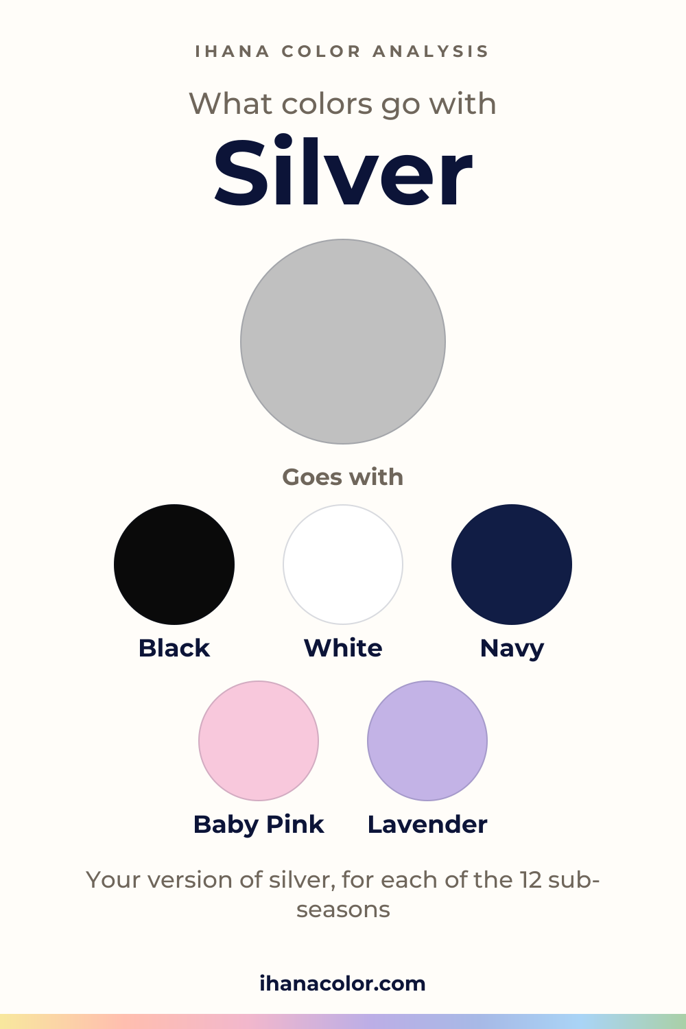 What colors go with silver: the color and five partners